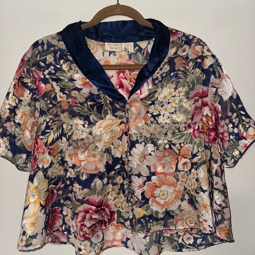 Vintage Victoria's Secret Multicolor Floral Blouse